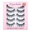 KSYOO 18mm Mink Lashes Fluffy Wispy (V05 Thin Band, 5 Pair (Pack of 1))