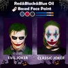 Halloween Joker Clown Makeup Kit - Joker Make Up Kit Includes White Red Black Blue Oil Based Face Body Paint and 20g Green Temporary Hair Color Wax, Powder Puff and 2 Blue Brushes, for Joker Cosplay