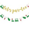 Let's Par-Tee Banner, Golf Themed Birthday Banner, Retirement Party Decor for Golf Lover, Golf Party Decorations, Gold Glitter