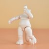 YMY Pear Shaped Doll Body with Animal Tail Mini 1/12 Scale Cute Fat Action Figure Suitable for YMY 1/12 1/8 BJD GSC Doll Head（Milky White）