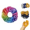 PNEIFON 4 Pack Hair Scrunchies, Sequin Scrunchies Elastic Stretch Sparkly Glitter Fashion Scrunchie Hair Tie Ponytail Holders Bun Cover for Girls and Women (style1)