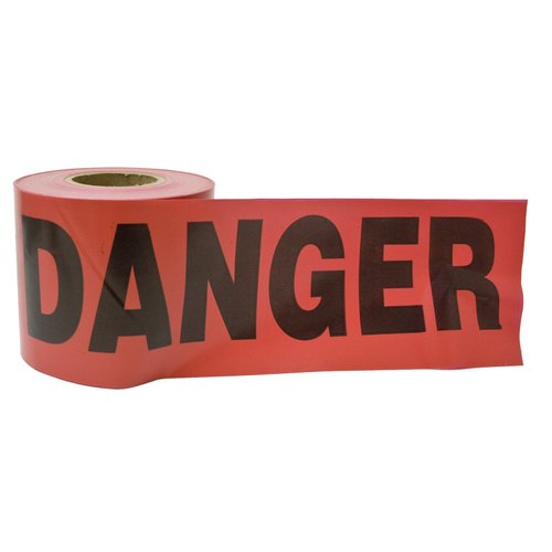 Barricade Tape-DANGER 300'x3"x2Mil Red