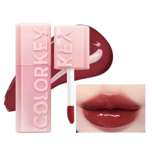 COLORKEY 3D Plump Oil Lip Gloss, High-shine Finish, Lip Tint, Moisturizing, Non-Sticky, Clear and...