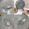 Hair Barrettes Halloween Hair Accessories for Women Girls Silver Skeleton Hand Hair Clips Punk Horror Bone Hair Clip Barrettes for Party Cosplay 2pcs