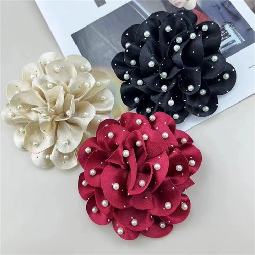 3 Pcs Peony Hair Clip Pearl Floral Brooch Hair Barrettes Hair Accessories for Women Girls #08