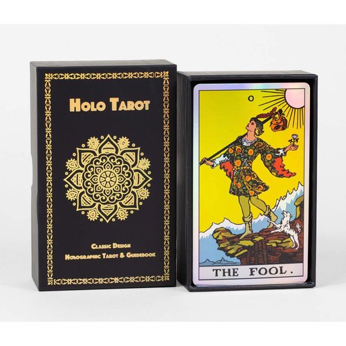 Vieux Monde Express Holo Tarot | Holographic Tarot Deck & Guide | Made in USA | Classic Style | 78 Cards | Full Size | for Divination and Psychic Readings