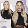 Full Shine Blonde Weft Hair Extensions Human Hair 18 Inch Blonde Hair Extensions Real Human Hair Sew In Human Hair For Women Balayage Brown To Platinum Blonde Hair Bundles Weave Extensions 105G
