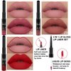 evpct 3Pcs Ruby Red Nude Pink Mauve Matte Liquid Lipstick and Lip Liner Stain Sets for Women DNM Long Lasting 24 Hours Stay on Matte Lipstick labiales matte larga duracion 24 mate 24 horas originales