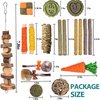 HERCOOCI 18Pcs Rabbit Chew Toys, Bunny Treats and Ball Timothy Hay Stick Toys for Rabbit Bunny Guinea Pig Chinchilla Hamster Teeth Care