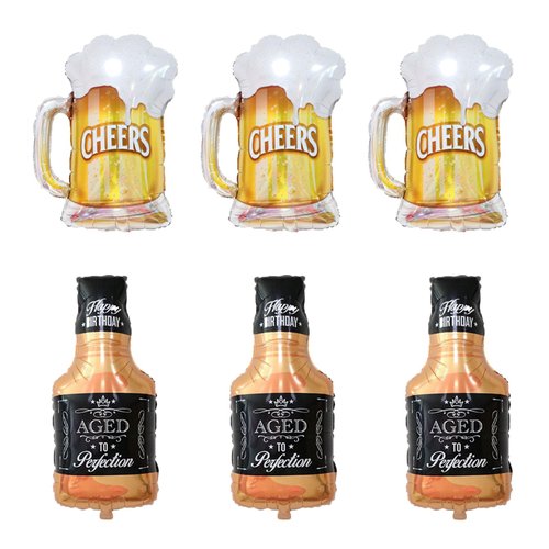 Whiskey Bottle and Beer Cup Balloons Foil Balloon Bar Party Beer Festival Party Birthday Party Decorations