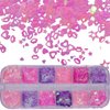4 Boxes Iridescent Nail Glitter Sequins Set Heart Star Butterfly Shapes Glitters Flakes Sticker Manicure Accessories for Acrylic Nails/Resin/Crafts/Makeup