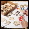 sanendin 52 Pcs Halloween Craft Wooden Kit -Halloween Wood Blank Cutouts Hanging Ornaments,Halloween Decorations Indoor Halloween Party Supplies,Craft Party Favor Family School Activities