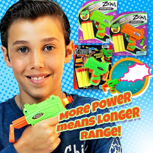 JA-RU Mini Foam Dart Gun (2 Toy Gun Pistol) w/ 5 Refill Soft Bullet Foam Darts for Kids. Fidget Gun Toy, Bulk Party Favors for Boys, Treasure Chest Toys. 5483-2s