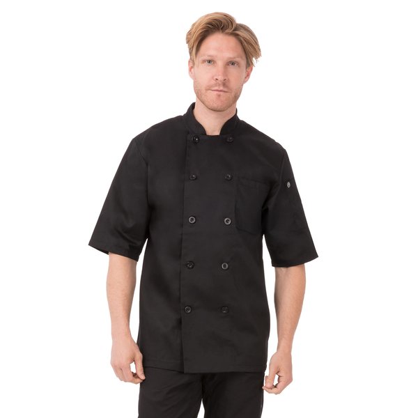 Chef Works Unisex Chambery Chef Coat, Black, Medium