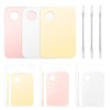 3PCS Acrylic Cosmetic Palette with 3PCS Spatula Tool, Makeup and Drawing Mixing Palette for Liquid Foundation Eye Shadow Oil Paints