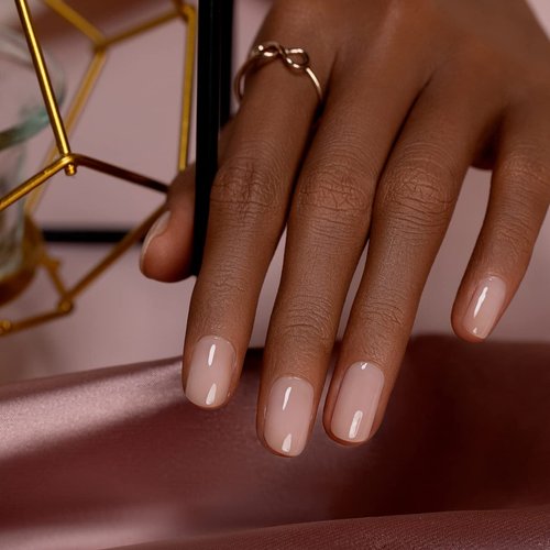RARJSM Apricot Nude Gel Nail Polish,Neutral Sheer Cream Nude LED UV Curing Requires Soak Off Clear Pink Jelly French Manicure Nail Polish 1pcs Single Bottle 15ml for Home Salon DIY