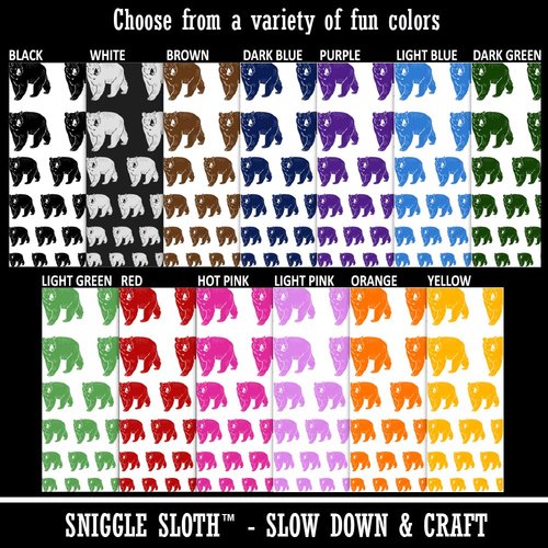 Walking American Black Bear Temporary Tattoo Water Resistant Fake Body Art Set Collection - Brown (One Sheet)