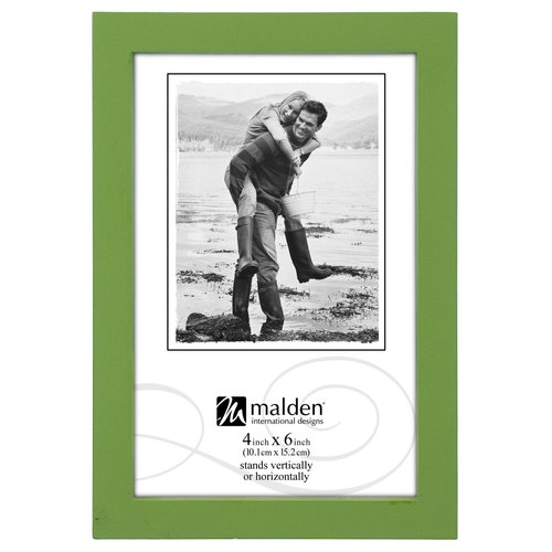 Malden International Designs Green Concept Wood Picture Frame, 4x6, Green