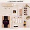 CraftZee Lip Balm Making Kit - DIY Lip Gloss Kit with Natural Beeswax Base, Shea Butter, Sweet Almond Oil, Essential Oils, Tubes, Jars & More Craft Kit For Adults