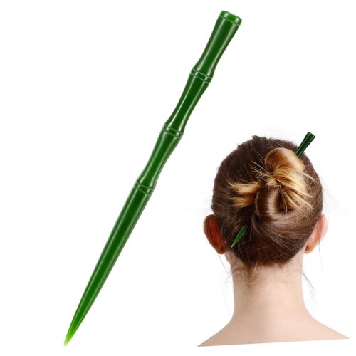 Hair Sticks for Women, Green Jade Hair Stick Vintage Chinese Hair Chopsticks Hair Accessories for...