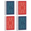 Timenued Playing Cards 4 Pack,Plastic Waterproof Playing Cards Bulk for Adults and Seniors,4 Decks of Poker Cards Professional Set, Standard Poker Size Regular Index(2 Blue+ 2 Red)