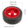 uxcell 65mm Rubber RC Wheel Tires DIY Model Robots 2pcs, Red and Black
