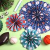 Outus Hanging Paper Fans Classroom Decorations Themed Ceiling Wall Garland for Birthday Wedding Baby Shower Classroom Bulletin Board Decor(9,Sports)