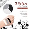 Halloween Makeup, Face Painting Kit, Black White Gray Face Paint + Sponge + Brush, Washable Formula Cream Clown Face Paint, for Clown Joker Demon Devil Vampire Halloween Makeup, Cosplay
