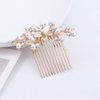 Leadigol Five-tooth Hair Comb Decorative Fashion Design Hair Accessories Hairpin Temperament Flowers Pearl Korean Style Headwear