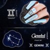 XEAOHESY 20 Pieces Silver Alloy Gemini Zodiac Nail Charms 10pcs Gemini Symbols Sign Charms for Nails 10pcs Gemini Words Nail Charms for Women Nail Art Decoration