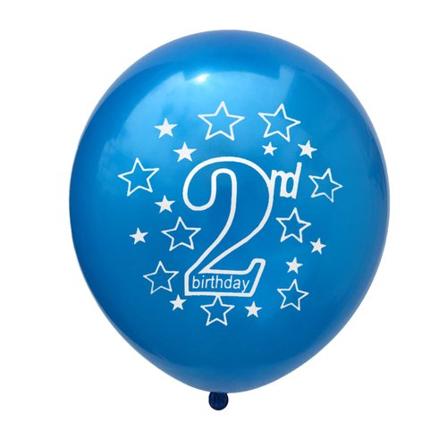 SHUNTAI Second Birthday Balloons Blue 2nd Happy Birthday Party Decorations Blue Latex Confetti Balloon for 2 Years Old Themes Birthday Party Supplies 15 Pack 12 inch(blue)