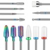 13PCS Nail Drill Bits Set, 3/32” Professional Drill Bits Nail Tech, Tungsten Carbide Diamond Ceramic Efile Nail Bits with Brush, Cuticle Remover Bits for Acrylic Gel Dip Powder Nail Manicure