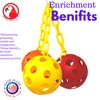 Bonka Bird Toys 1225 Triple Chain Ball 7" High by 5" Wide Medium Parrot Cage Toy, Conure, Cockatiel, Lories, and Similar