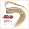 Tinashe Ponytail Extension Human Hair 100% Remy Human Hair Wrap Around Ponytail Hair Extension Long Straight Clip in Ponytail Hair Piece with Magic Paste For Women Highlight #16/613 (#16/613, 20inch)