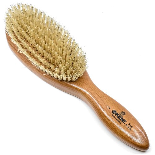 Kent LC4 Finest Hair Brushes for Women Detangler Dry Brush Made of Cherrywood - Boar Bristle Oval Hairbrush for Medium Thick Hair of All Lengths - Salon Style Straightening Pure Wood Brush from Kent