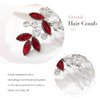 Catery Rhinestone Bride Wedding Hair Comb Red Crystal Side Comb Bridal Hair Piece Clips Headpiece Bridesmaid Hair Accessories for Women and Girls (Red)