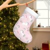 Cartoon Unicorn Christmas Stocking,17.7" Xmas Fireplace Hanging Stockings Decoration Stockings for Family Holiday Party Decoration（1 Piece）