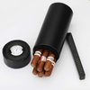 Time C club Popular Cedar Wood Lined Portable Travel Leather Cigar Case,Cigar Humidor,Front Hygrometer,Rectangle humidifier