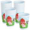 BLUE PANDA 16 Pack Plastic Farm Animals Cups - Barnyard Party Favors for Birthday Party Supplies (16 oz)