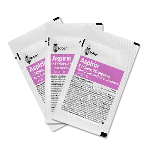 Globe Aspirin Tablets, 325 mg - 100 Count, Single Use Packets, NSAID Pain Relief, Pain Reliever & Fever Reducer, Arthritis Pain Relief, Headache Relief, Migraine Medicine Aspirin Pain Reliever.