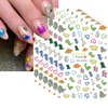 6 Sheets Cute Dinosaur Nail Stickers 3D Cartoon Self-Adhesive Nail Decal Nail Art Supplies Cute Little Dinosaur Design Nail Sliders Heart Decals for Women Girls Manicure Decoration Accessories