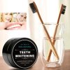 2-Pack Activated Charcoal Teeth Whitening Powder Natural Coconut Teeth Whitener with Bamboo Brush