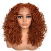 MITIMES 16inch HD Pre Plucked Ginger Curly Lace Front Wig Human Hair Blend Synthetic Ginger Orange Short Curly Lace Front Wigs for Black Women