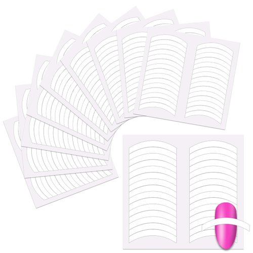 YECIRALA 2880 Pieces French Tip Nail Stickers 60 Sheets Manicure Nail Guides Decals Self Adhesive Manicure Template Stickers White Half Moon Shaped French Tip Stickers for Nail Designs Stickers