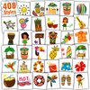 Partywind 408 PCS Hawaiian Tattoos for Party Decorations, Hawaiian Luau Party Favors Supplies for Boys and Girls, Beach Tropical Tattoos for Party Games (Individually Wrapped Sheet)
