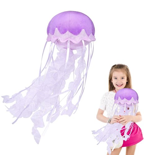 KAYBOBEZK Jellyfish Plush, Jellyfish Stuffed Animal Toy, Simulation Cute Purple Jelly Fish Plush Pillow Room Decor Toy, Unique Plush Gifts for Kids Cute