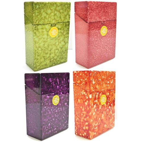 Eclipse Speckled Water Drop Design Hard Plastic Crushproof Cigarette Case, 2ct, Kings, Assorted Colors, 3116M11
