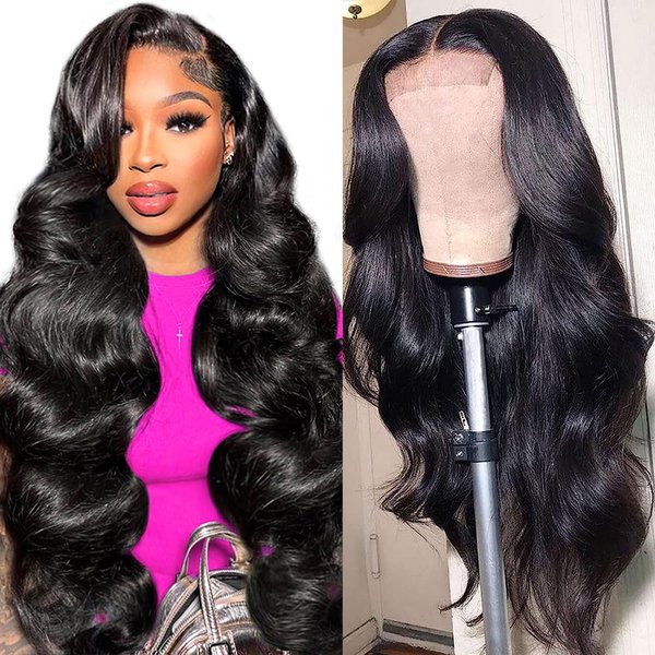 STHBESTI Body Wave Lace Front Wigs Human Hair Pre Plucked With Baby Hair 4x4 Lace Closure Wigs Human Hair 180% Density Brazilian Glueless Wigs Human Hair Lace Frontal Wigs For Women 24 Inch