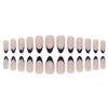 Foccna Press on Nails Medium Pearl Black Fake Nails Almond Glossy 3D False Nail Tips French Artificial Nails Finger Manicure for Women and Girls,24pcs