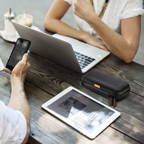 External Hard Drive Case - Shockproof EVA Carrying Case for WD My Passport Element Seagate Expansion Backup Toshiba - High Protection Portable Travel Electronic Power Bank Bag (Black)